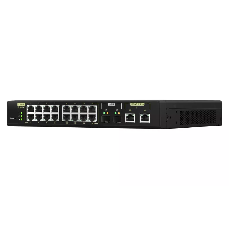 QNAP QSW-M2116P-2T2S verkkokytkin Managed L2 2.5G Ethernet Power over Ethernet (PoE) musta