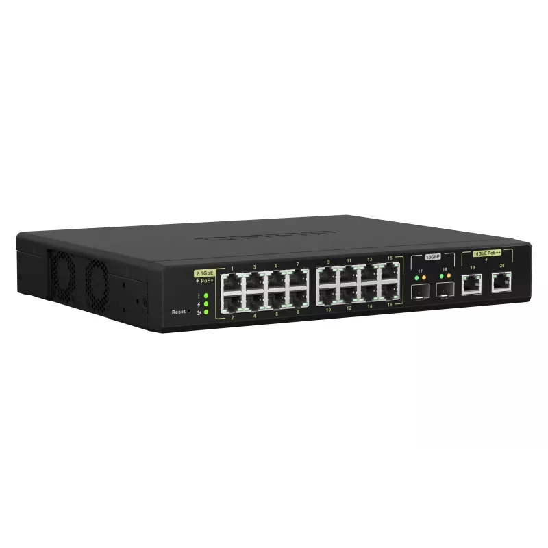 QNAP QSW-M2116P-2T2S verkkokytkin Managed L2 2.5G Ethernet Power over Ethernet (PoE) musta