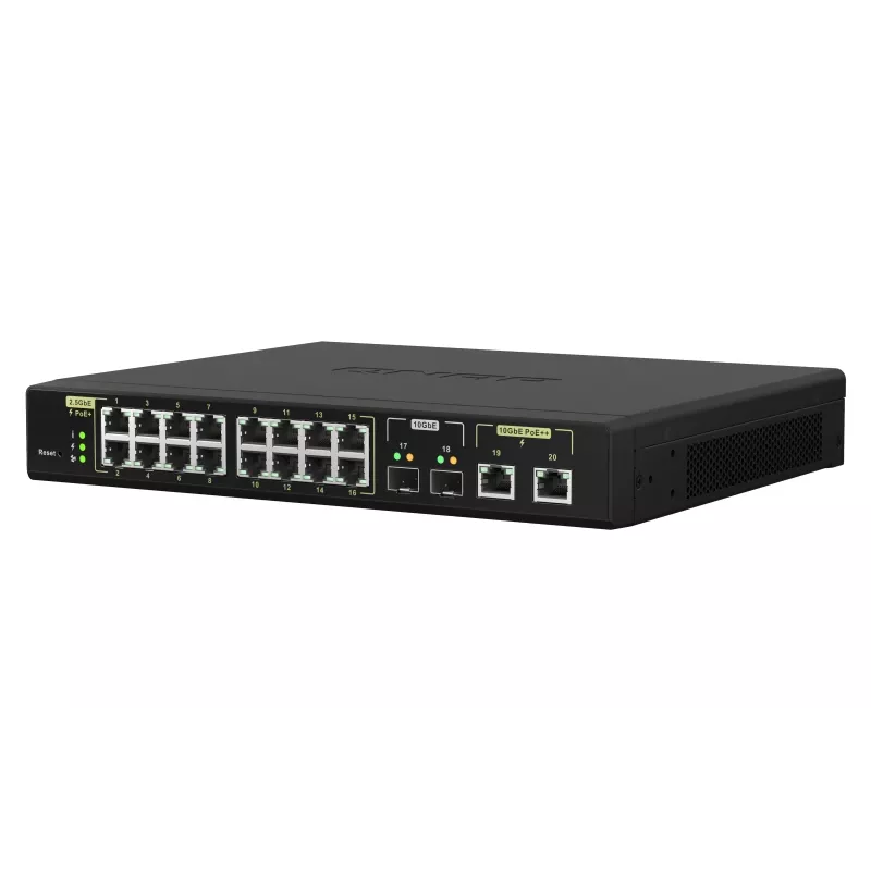 QNAP QSW-M2116P-2T2S verkkokytkin Managed L2 2.5G Ethernet Power over Ethernet (PoE) musta