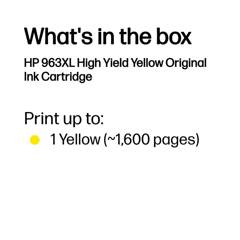 HP 963XL High Yield keltainen alkuperäinen mustepatruuna