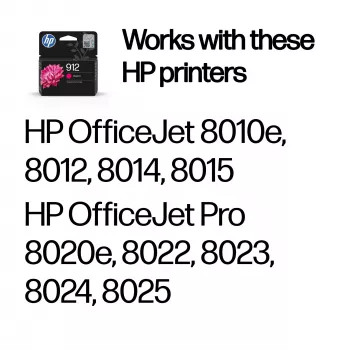 HP 912 magenta alkuperäinen mustepatruuna, magenta, 1 kpl, 315 sivua