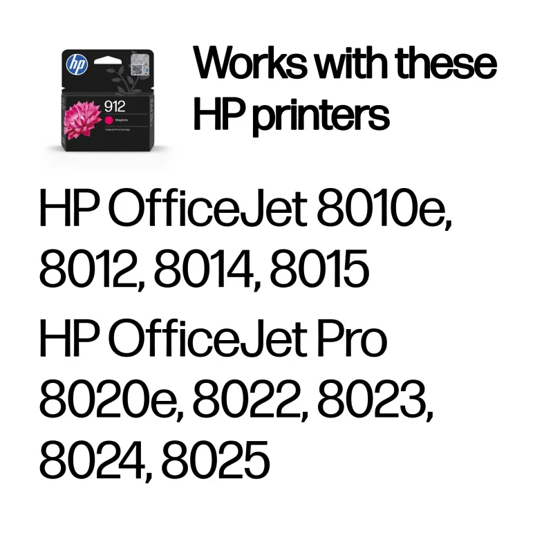 HP 912 magenta alkuperäinen mustepatruuna, magenta, 1 kpl, 315 sivua
