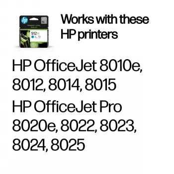 HP 912XL High Yield syaani alkuperäinen mustepatruuna, syaani, 1 kpl, 700 sivua