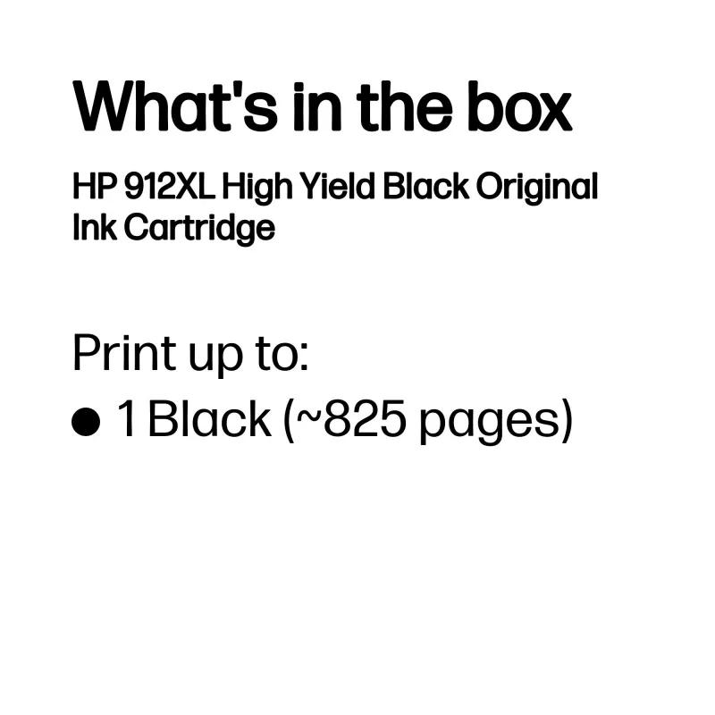 HP 912XL High Yield musta alkuperäinen mustepatruuna