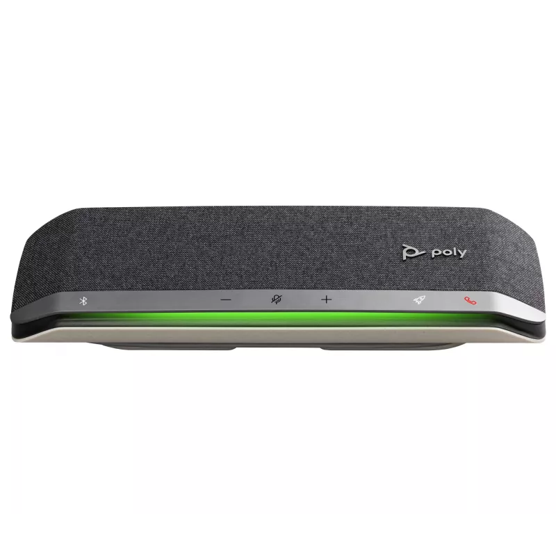 HP Poly Sync 40 USB-A USB-C -kaiutinpuhelin, hopea, Windows 10, Windows 11, MacOS, 30 h, RoHS, Federal Communications Commission (FCC), CE, 38 mm