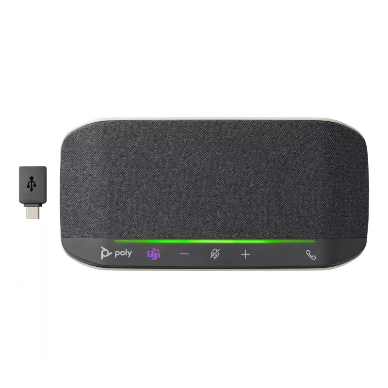HP Poly Sync 10 Microsoft Teams -sertifioitu kaiutinpuhelin, hopea, Windows 10, Windows 11, MacOS, RoHS, Federal Communications Commission (FCC), CE, 182 mm, 89 mm