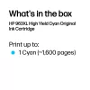 HP 963XL High Yield syaani alkuperäinen mustepatruuna, syaani, 1 kpl, 1600 sivua