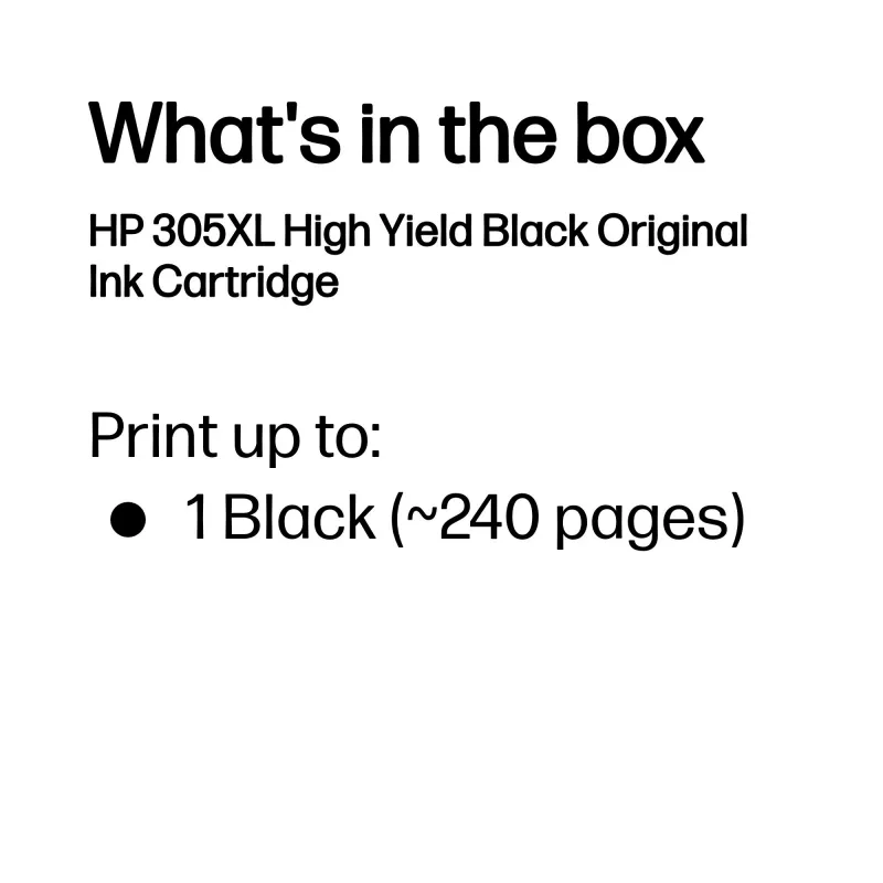HP 305XL High Yield musta alkuperäinen mustepatruuna