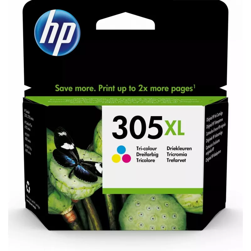HP 305XL High Yield tri-color alkuperäinen mustepatruuna