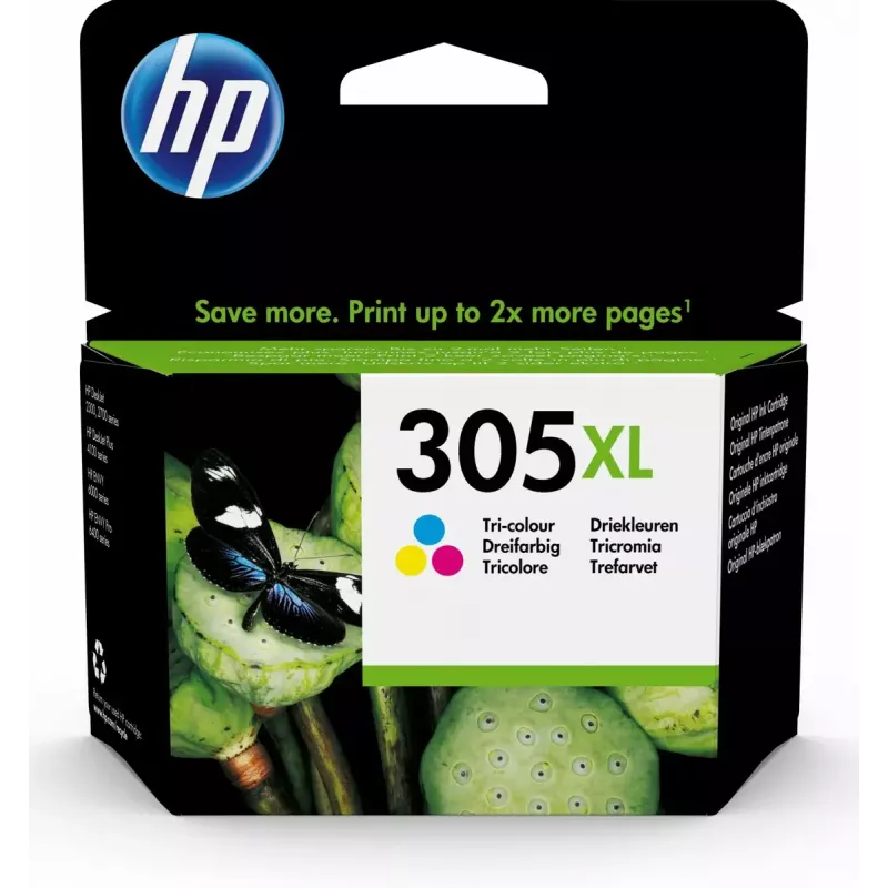 HP 305XL High Yield tri-color alkuperäinen mustepatruuna