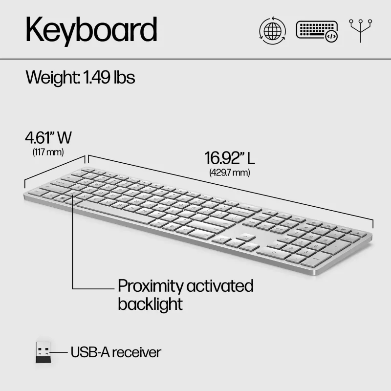 HP 970 ohjelmoitava langaton näppäimistö