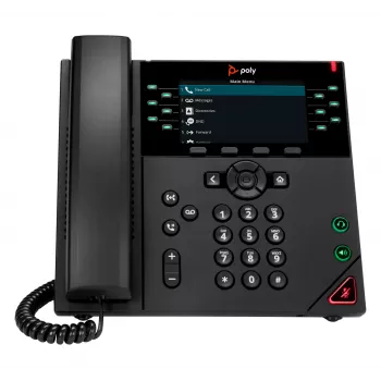 HP Poly VVX 450 12-linjainen IP-puhelin ja PoE-tuki, IP-puhelin, musta, johdollinen luuri, 12 linjaa, LCD, 10,9 cm (4,3 tuuman)