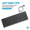 HP 150 johdollinen näppäimistö täysikokoinen USB musta 1 m kaapeli