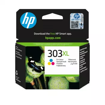HP 303XL High Yield kolmivärinen alkuperäinen värikasetti, syaani, magenta, keltainen, 1 kpl, 415 sivua