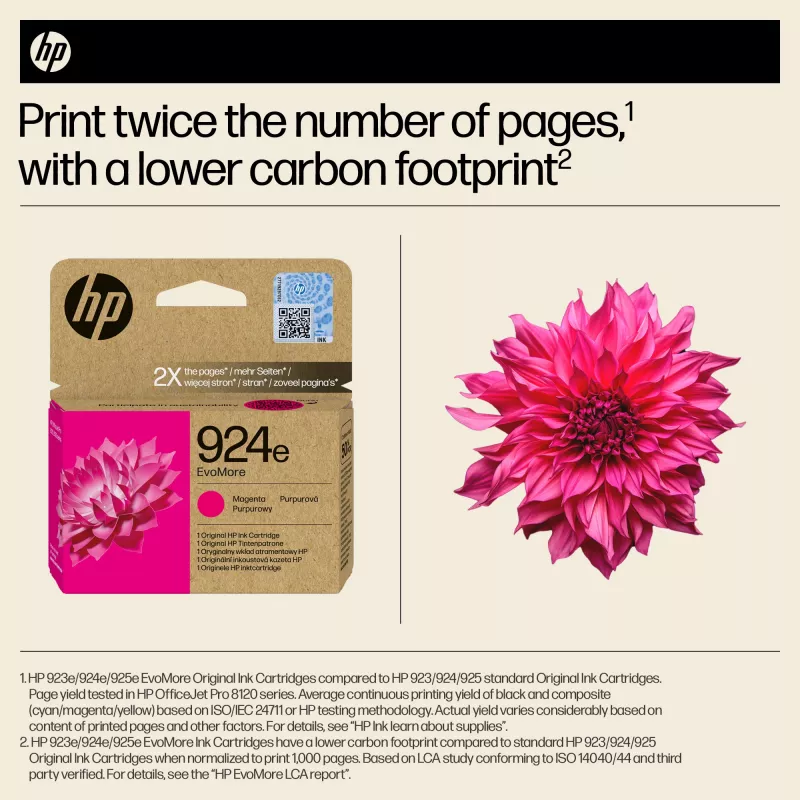 HP 924e EvoMore magenta alkuperäinen värikasetti, magenta, 1 kpl, 800 sivua