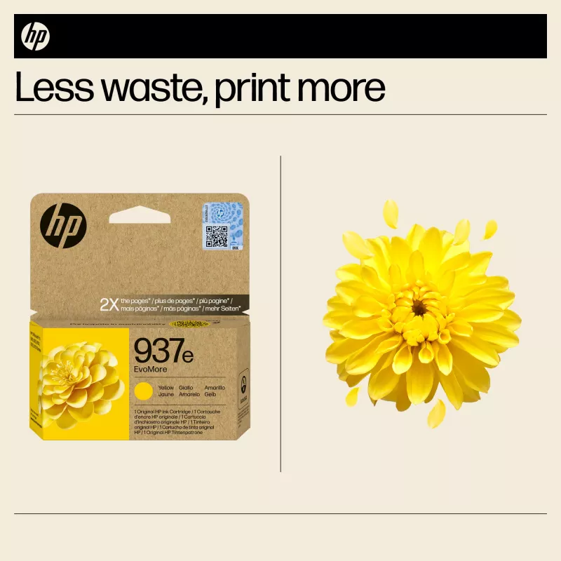 HP 937e EvoMore keltainen alkuperäinen mustekasetti
