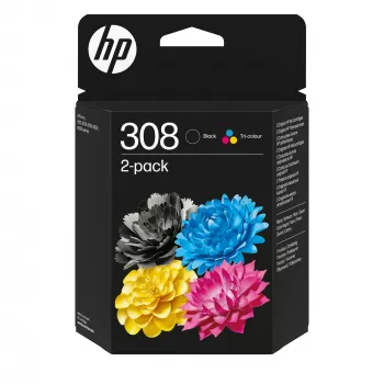 Kasetti HP 308 musta/väri mustekasettien yhdistelmä 2 kpl:n pakkaus