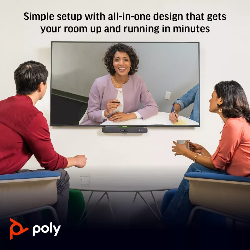 POLY Studio X30 all-in-one-videopalkki 4K Ultra HD 60 fps 5-kertainen zoom