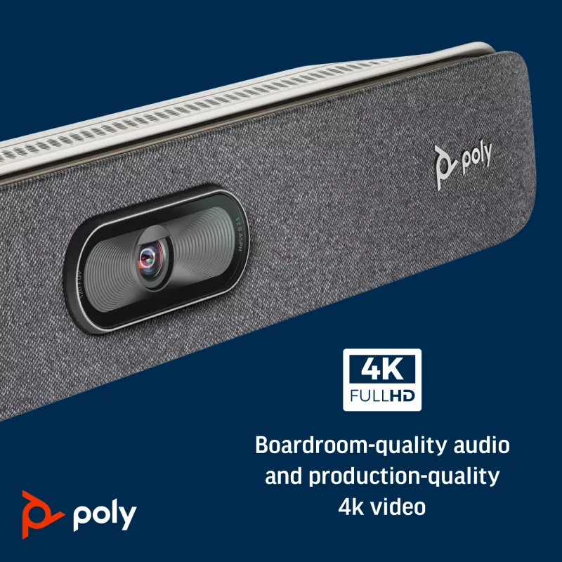 POLY Studio X30 all-in-one-videopalkki 4K Ultra HD 60 fps 5-kertainen zoom