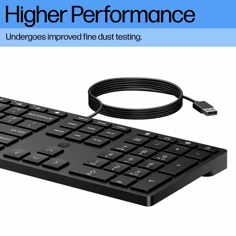 HP Wired Desktop 320K näppäimistö täysikokoinen USB kalvomallinen musta