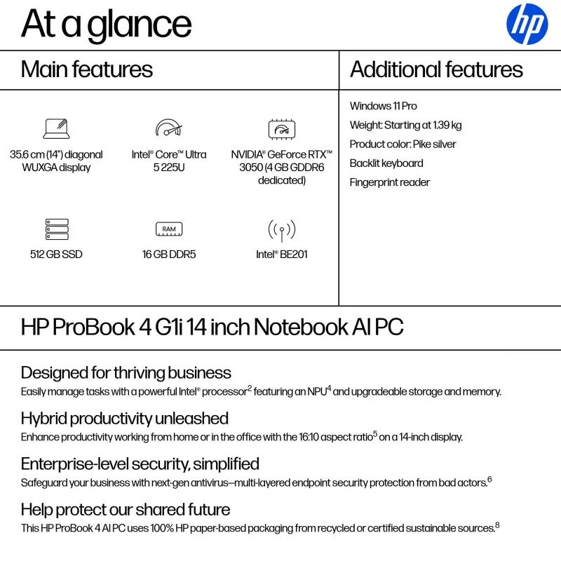 Kannettava tietokone HP ProBook 4 G1i AI PC 14