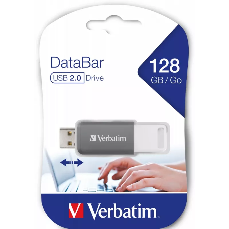 Verbatim V DataBar USB-muistitikku 128 GB USB Type-A 2.0 harmaa