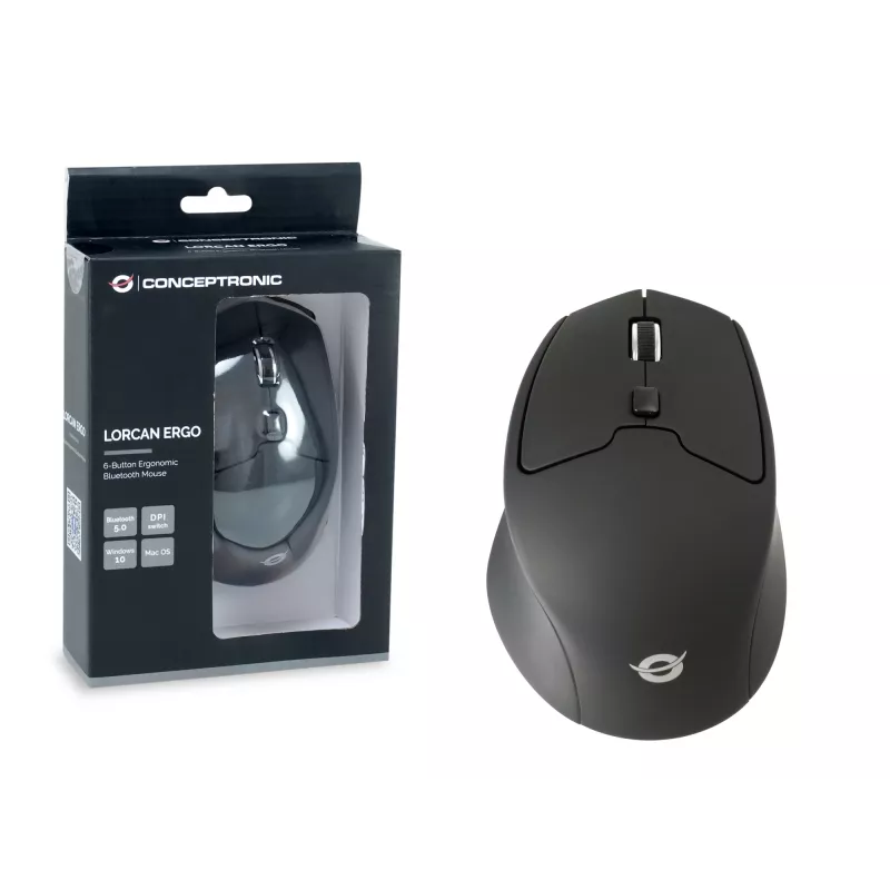 Conceptronic LORCAN02B Ergo-hiiri toimisto oikeakätinen Bluetooth optinen 1600 DPI