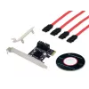 Conceptronic EMRICK 4-porttinen SATA PCIe -sovitin SATA-kaapeleilla