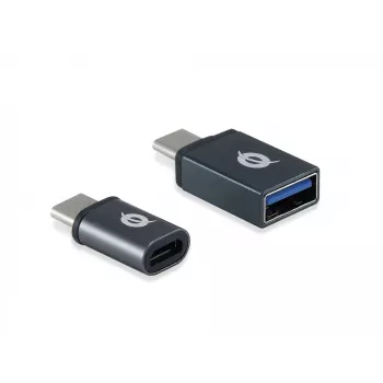 Conceptronic DONN04G USB-C – USB A/MicroB OTG -sovitin 2 kpl:n pakkaus, 10 Gbps (C-A), 480 Mbps (C-MicroUSB)