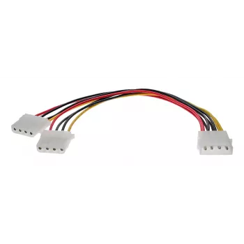 InLine sisäinen virta-Y-kaapeli 1x 5,25 tuuman Molex / 2x 5,25 tuuman Molex 0,20 m