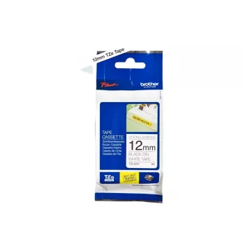 Teippi Brother TZeS231 musta valkoisella 1,2 cm 8 m