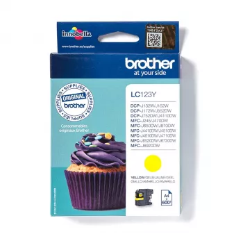 Mustekasetti Brother LC123Y keltainen