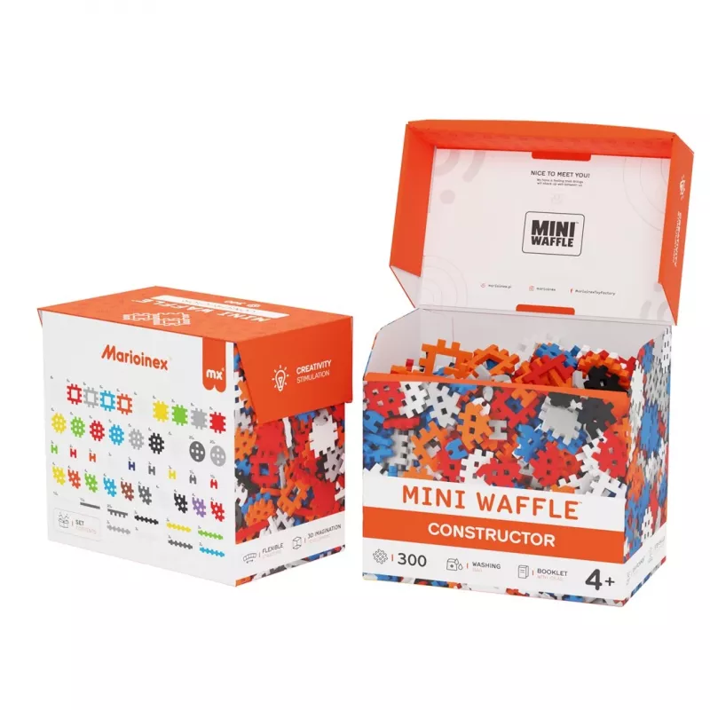 Rakennuspalikat Marioinex Mini Waffle Constructor 300 — yhteensopiva rakennussarja, 300 osaa, monivärinen
