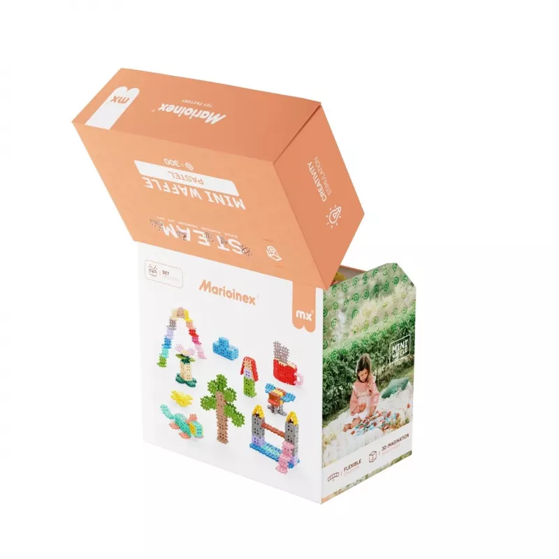 Marioinex Mini Waffle rakennuspalikat, pastelli, 300 osaa
