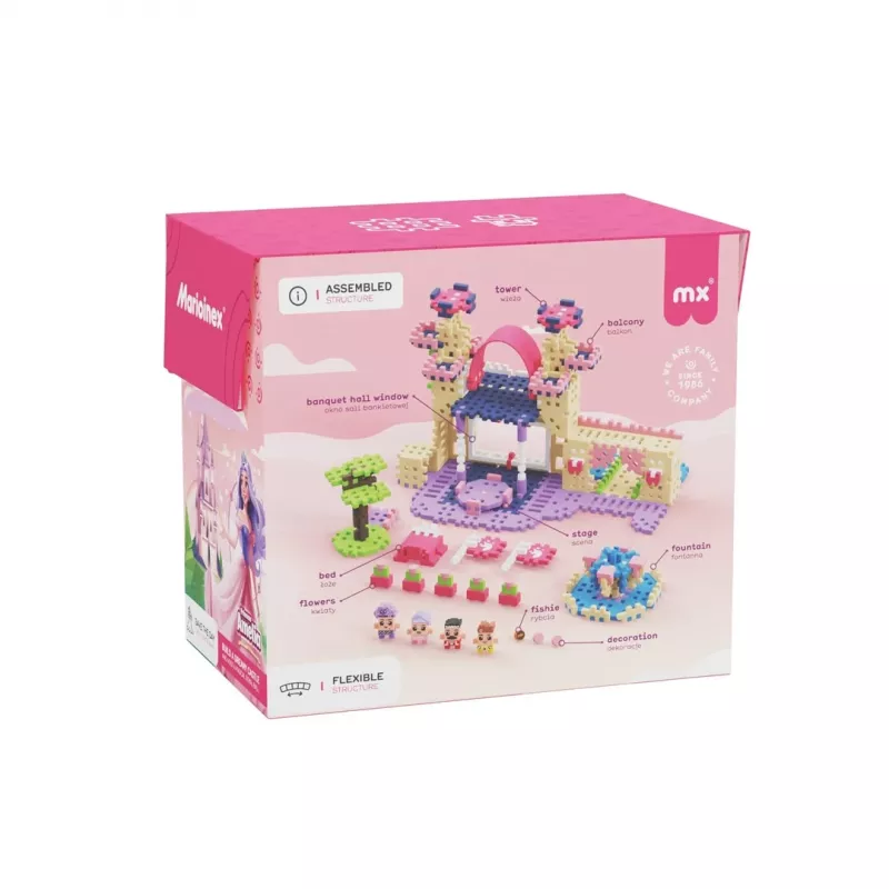 Marioinex Waffle Mini Blocks Princess rakennussarja — 280 osaa, monivärinen, laatikko, ikä 6+