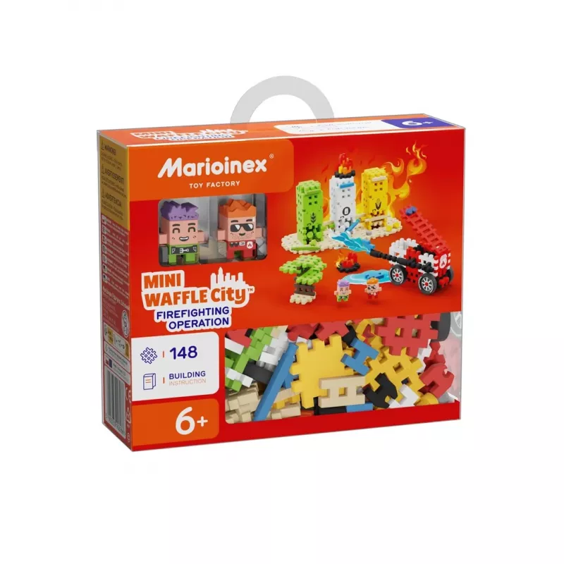 Marioinex Blocks Waffle Mini palokuntatehtävä, 148 osaa, monivärinen, yli 6-vuotiaille