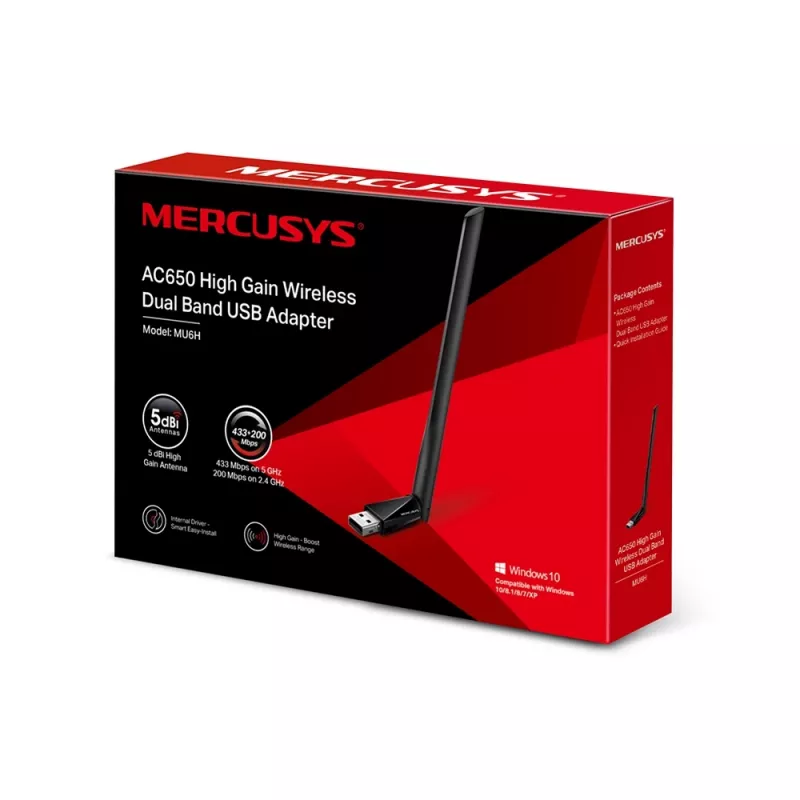 Mercusys AC650 High Gain Wireless Dual Band USB -sovitin
