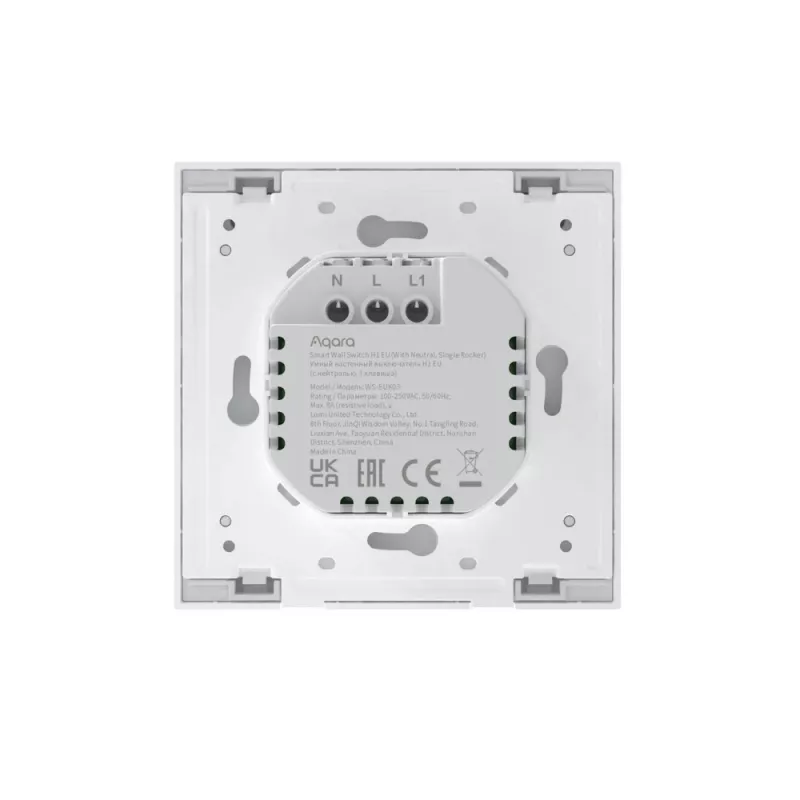 Aqara Smart Wall Switch H1 EU älykäs seinäkytkin, yksipaikkainen keinukytkin, nollajohtimella, WS-EUK03