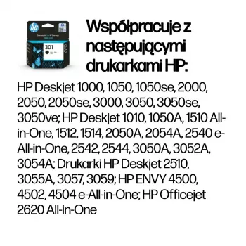 HP 301 musta alkuperäinen mustekasetti