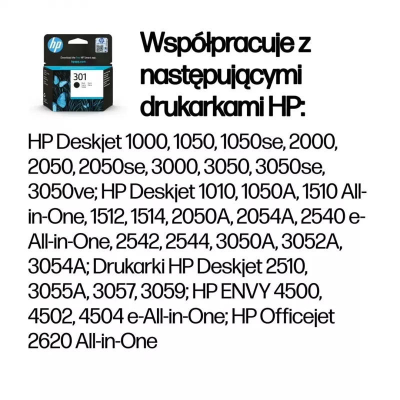 HP 301 musta alkuperäinen mustekasetti