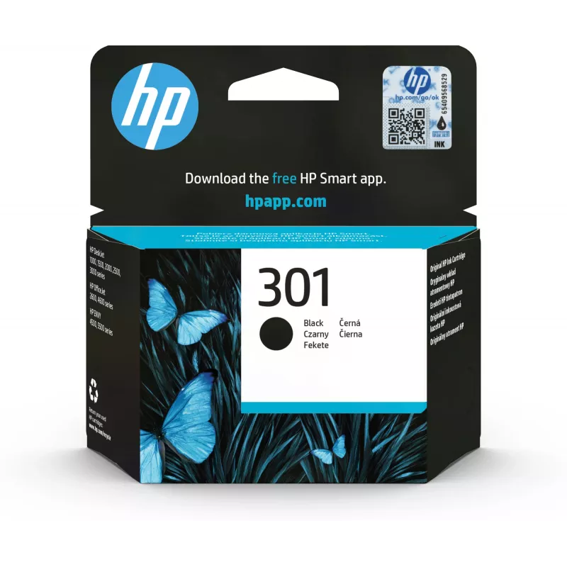 HP 301 alkuperäinen mustekasetti musta vakiokapasiteetti 3 ml