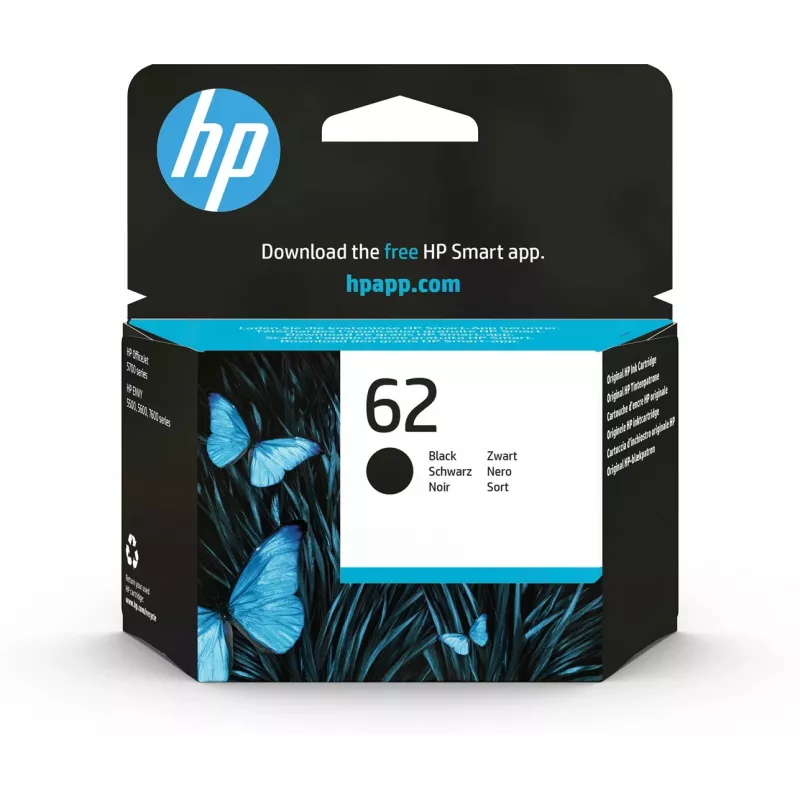 HP 62 musta alkuperäinen mustekasetti