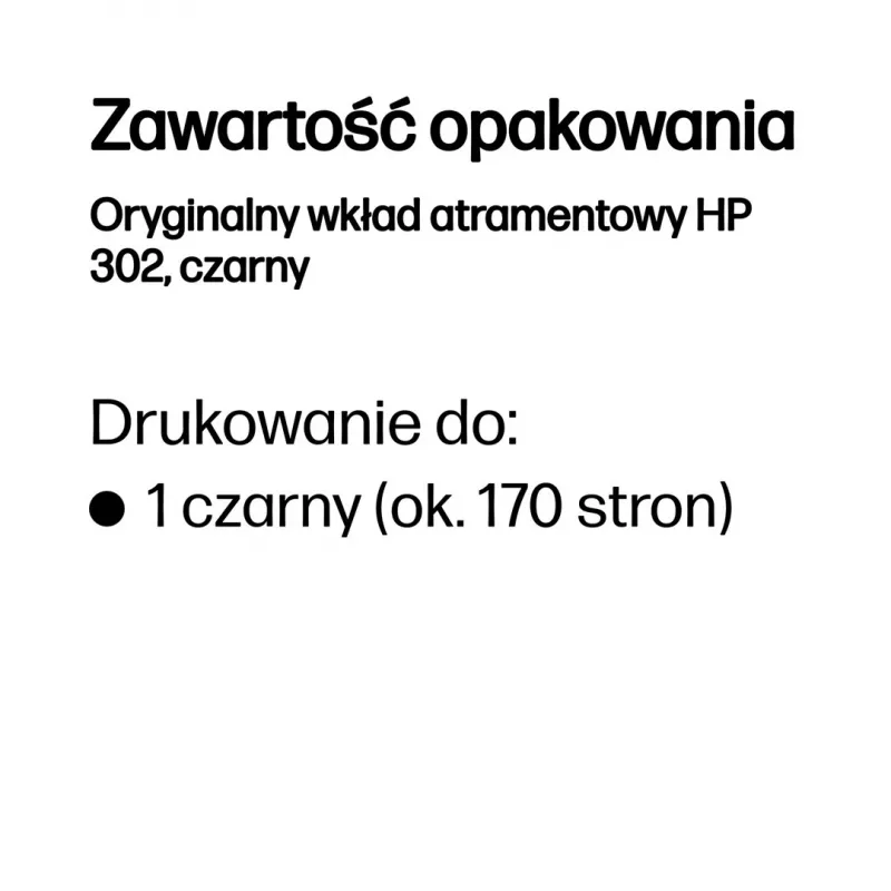 HP 302 musta alkuperäinen mustekasetti
