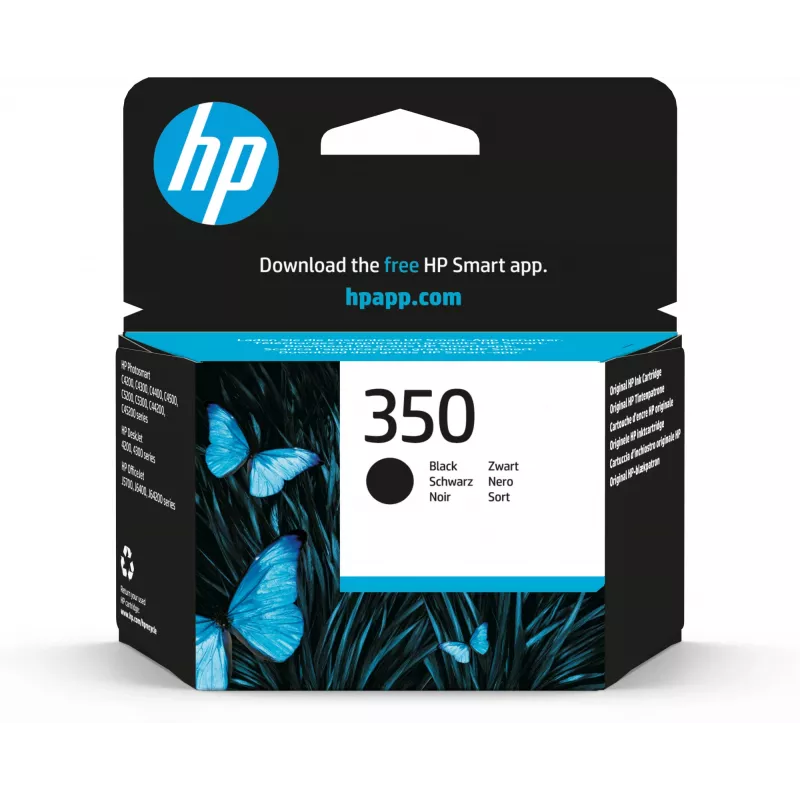 HP 350 alkuperäinen musta mustepatruuna