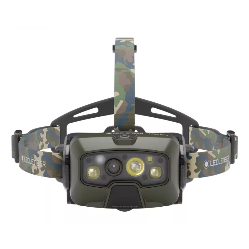 Ledlenser HF8R Core RGB Camouflage - otsalamppu taskulamppu LED, vihreä