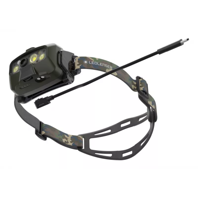 Ledlenser HF8R Core RGB Camouflage - otsalamppu taskulamppu LED, vihreä