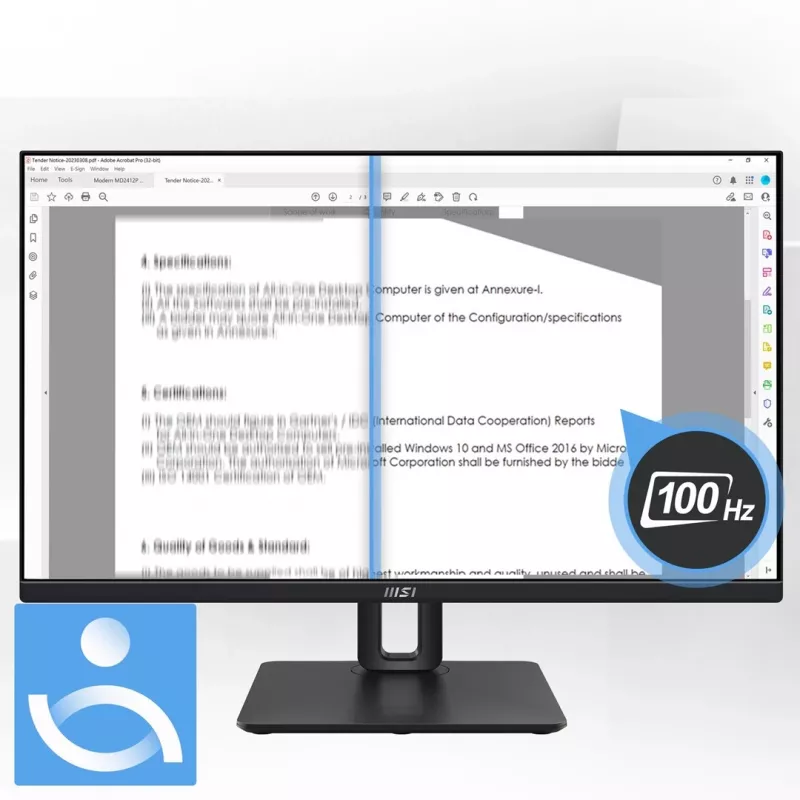 MSI Pro MP245PG 24 tuuman IPS FHD HDMI/DP Pivot - litteä näyttö - 61 cm