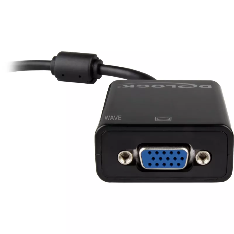 DeLOCK 61848 videokaapeli-adapteri 0,125 m VGA (D-Sub) DisplayPort musta