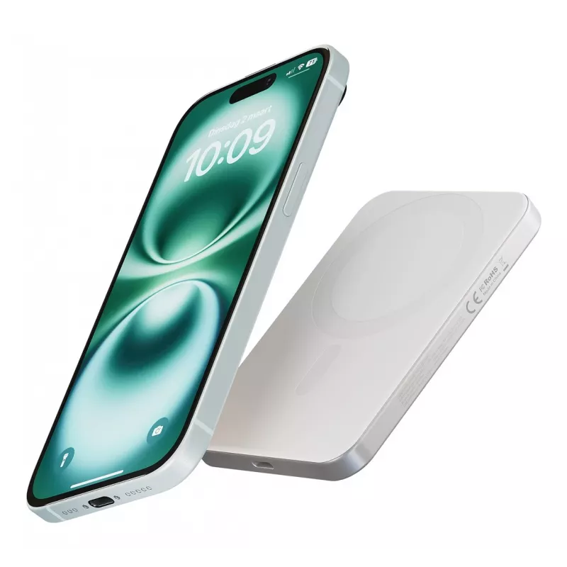 ZENS Pro 1 ohut 5000 mAh langaton lataus valkoinen