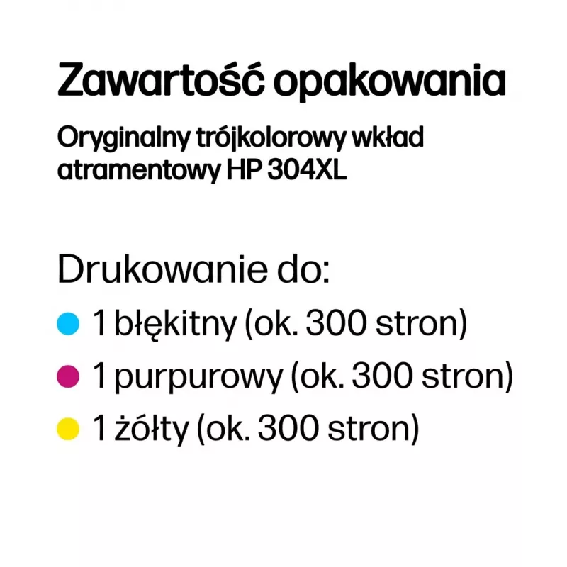 HP 304XL Tri-color alkuperäinen mustepatruuna